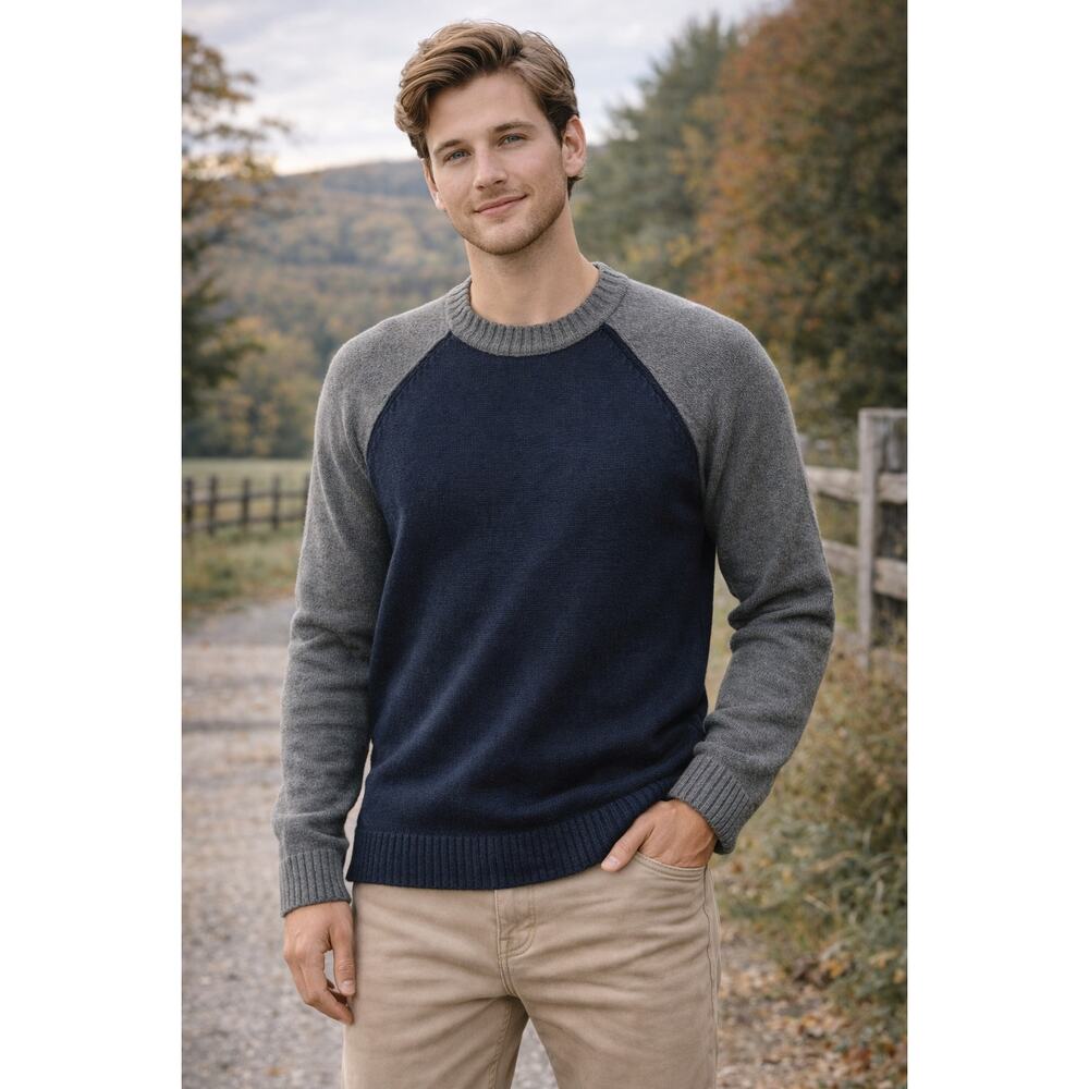 Abercrombie & Fitch Colorblock Raglan Knit Sweater Medium Cozy Preppy